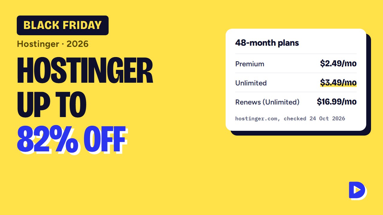 Hostinger Discount 2026: Black Friday Prices, Codes & Up to 82% Off Hosting